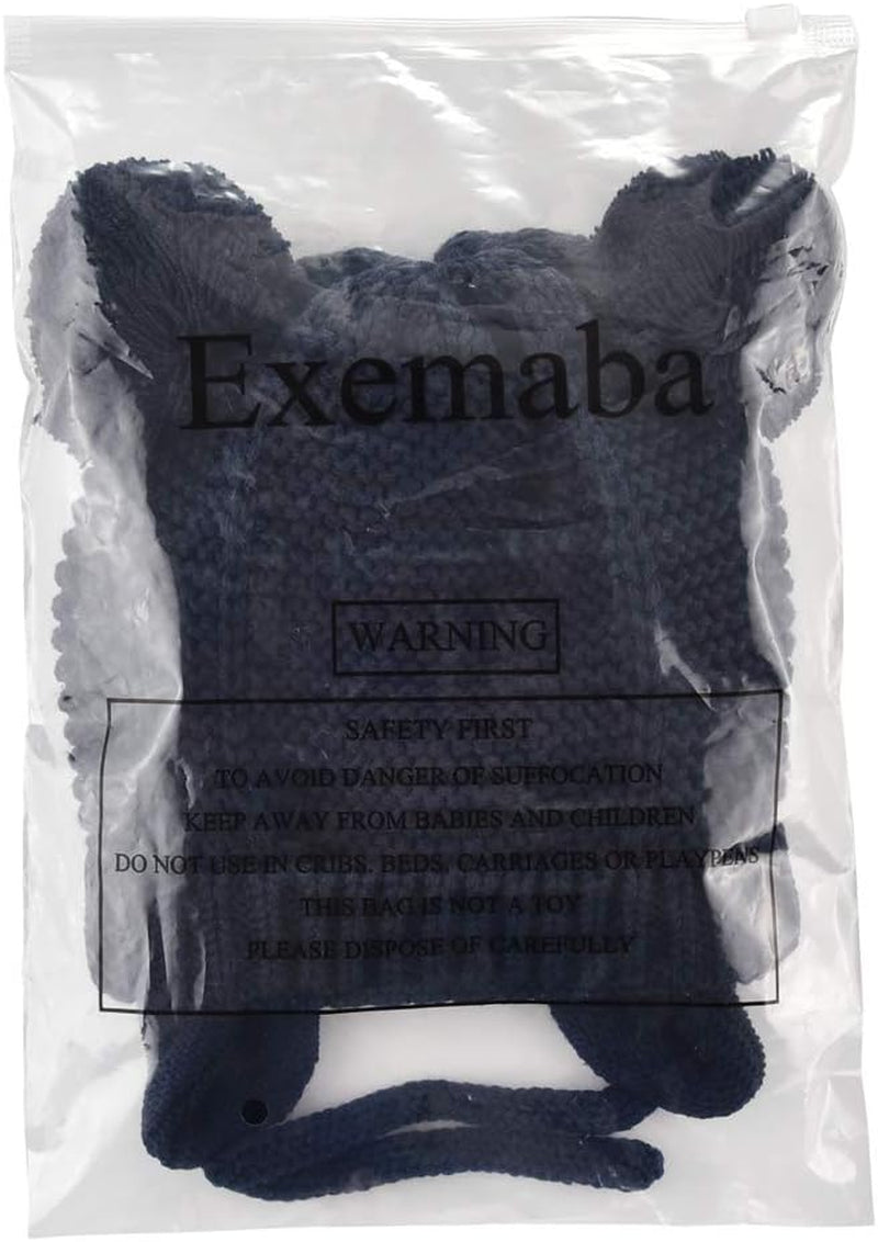 Baby Beanie Earflaps Hat - Infant Toddler Girls Boys Soft Warm Knit Hat Kids Winter Hat with Fleece Lining